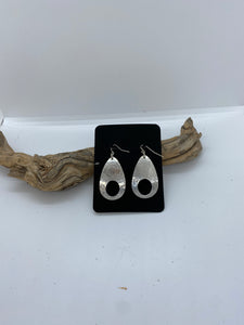 Sterling Silver Hammered oval earrings