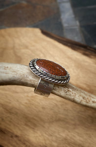 Dinosaur bone Sterling Silver Ring
