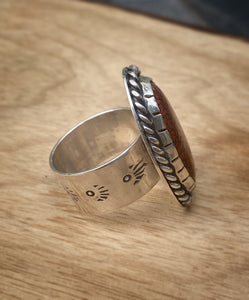 Dinosaur bone Sterling Silver Ring
