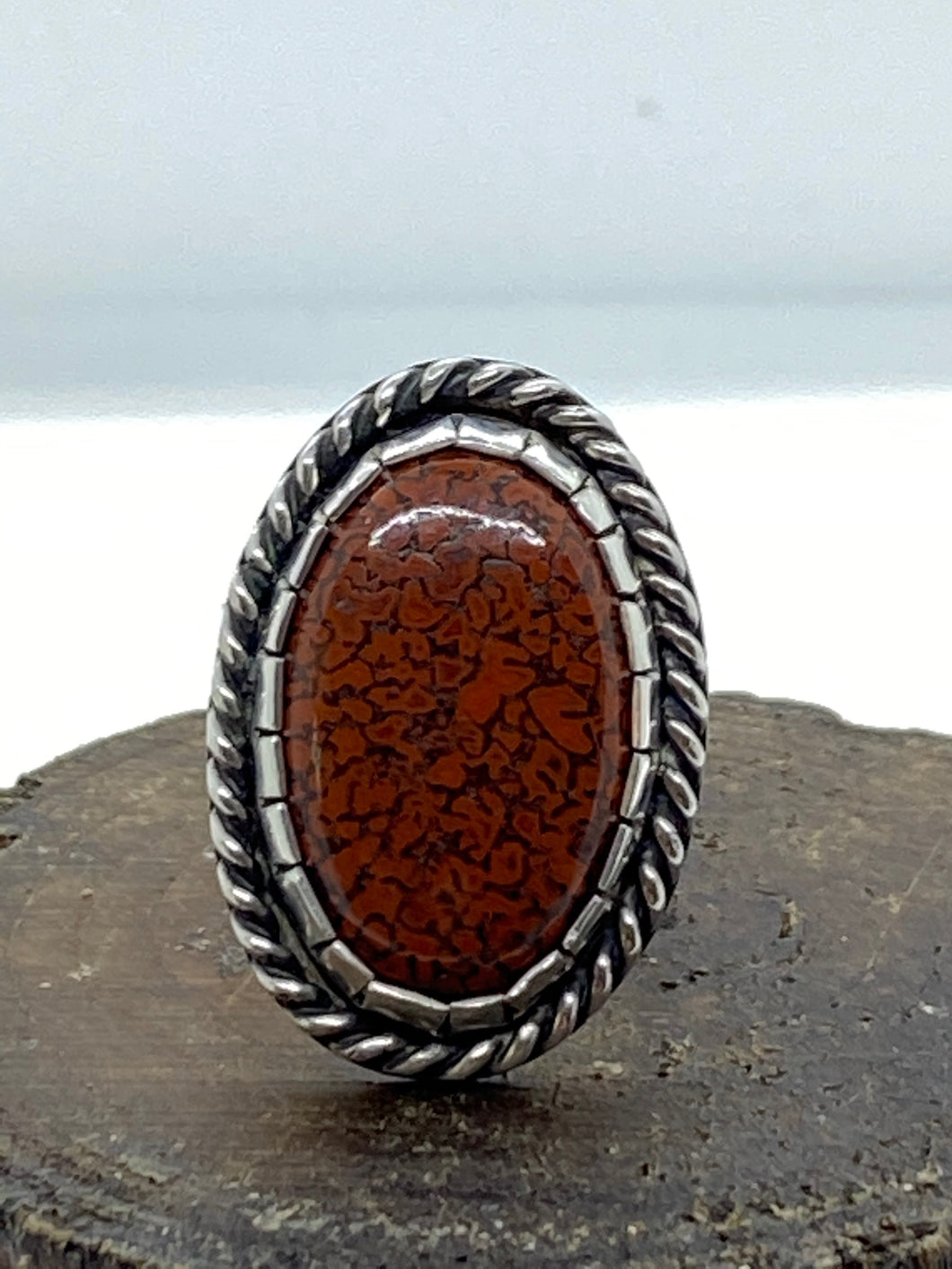 Dinosaur bone Sterling Silver Ring