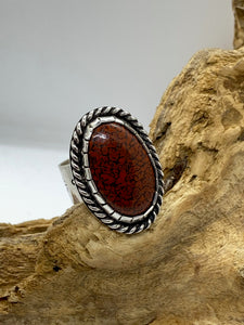 Dinosaur bone Sterling Silver Ring